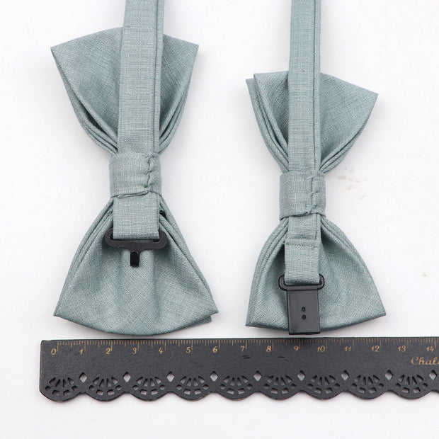 Soft Polyester Solid 15 Colors Father-son Bowtie Set