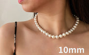 Elegant Silver 925 Jewelry Classic Temperament Wedding Necklace 4-10mm Shell Pearl
