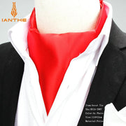 Jacquard Navy Red Solid Color Mens Cravat’s