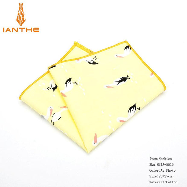 25*25cm Brand New 100% Cotton Animals Handkerchief For Man