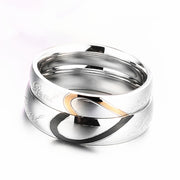 Men Women Stainless Steel Wedding Ring Female Italian Jewelry Lovers Heart