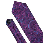 Barry.Wang Designer Purple Paisley Men Ties 8.5cm Wide 100% Silk Tie