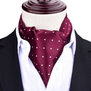 Men Vintage Polka Dot Wedding Formal Cravat Ascot Scrunch