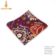 Vintage Linen Paisley Hankies For Men Casual Suits Pocket Square