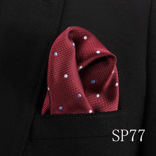 Vangise Mens Pocket Squares Dot Pattern Blue Handkerchief Fashion Hanky
