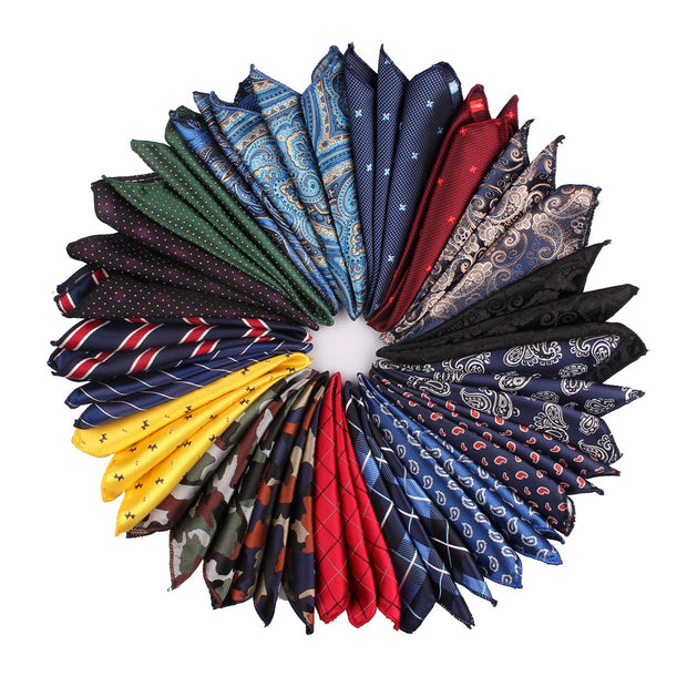 Men Pocket Square Suits Hanky For Men Plaid Mens Handkerchiefs Casual