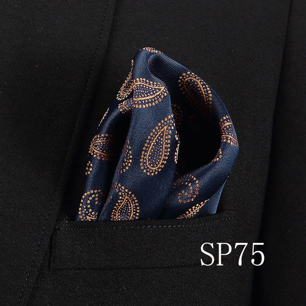 Vangise Mens Pocket Squares Dot Pattern Blue Handkerchief Fashion Hanky