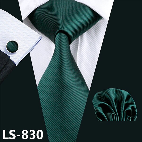 100% Silk Ties Jacquard Woven Gravata Barry.Wang Necktie Hanky Cufflink Sets