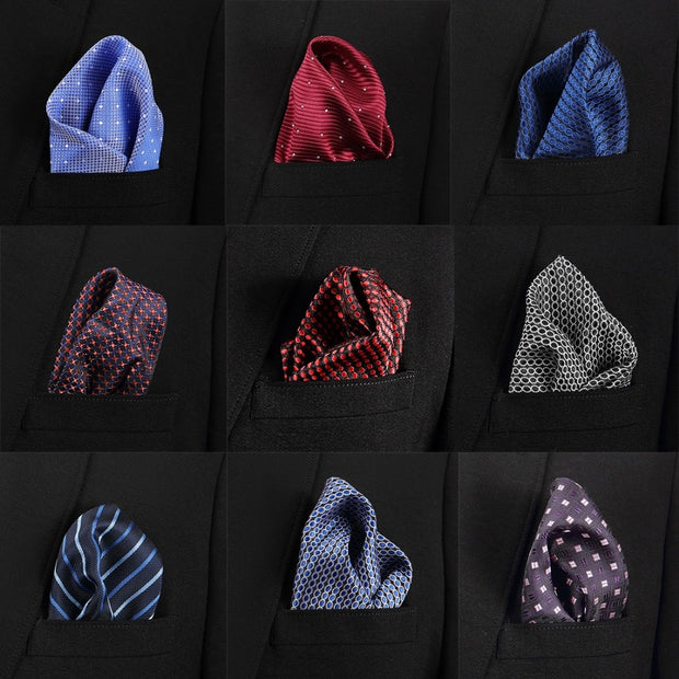 Vangise Mens Pocket Squares Dot Pattern Blue Handkerchief Fashion Hanky