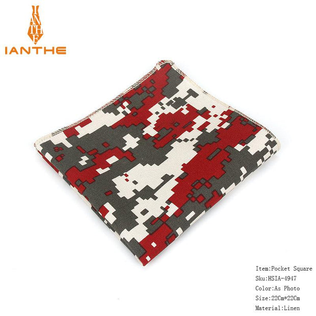 Vintage Linen Paisley Hankies For Men Casual Suits Pocket Square
