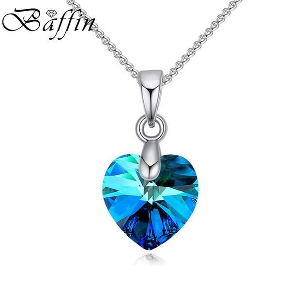 Mini Heart Necklaces For Women Girls Korean Fashion Pendant Original Crystals