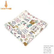 Vintage Linen Paisley Hankies For Men Casual Suits Pocket Square