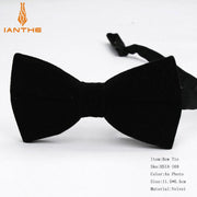 Ianthe Brand New Solid Color Velvet Bow Tie
