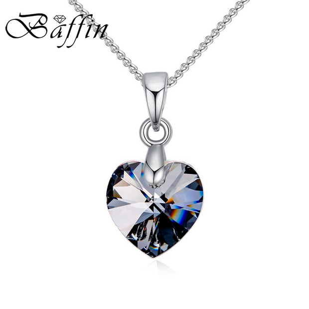 Mini Heart Necklaces For Women Girls Korean Fashion Pendant Original Crystals