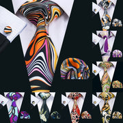 New Necktie Gravata Neckwear Barry.Wang Fashion Hanky Cufflink Set Ties