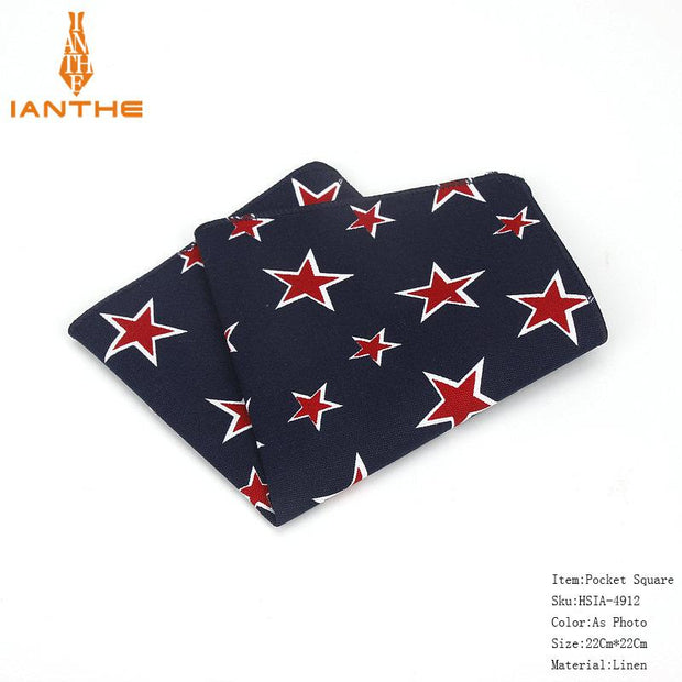 Vintage Linen Paisley Hankies For Men Casual Suits Pocket Square