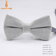 Ianthe Brand New Solid Color Velvet Bow Tie