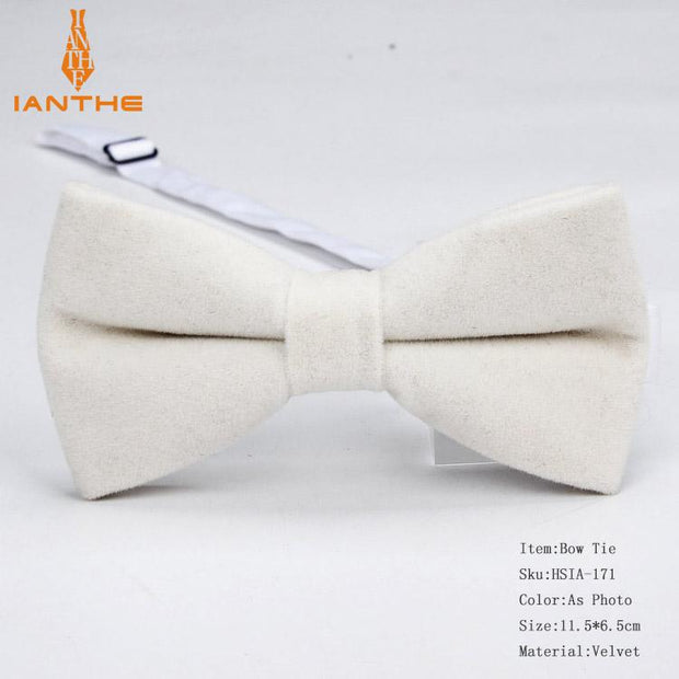 Ianthe Brand New Solid Color Velvet Bow Tie