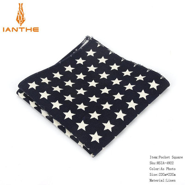 Vintage Linen Paisley Hankies For Men Casual Suits Pocket Square