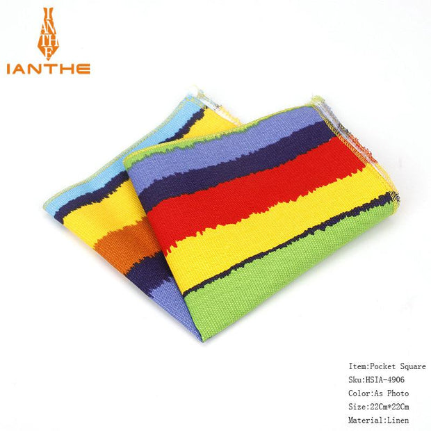 Vintage Linen Paisley Hankies For Men Casual Suits Pocket Square