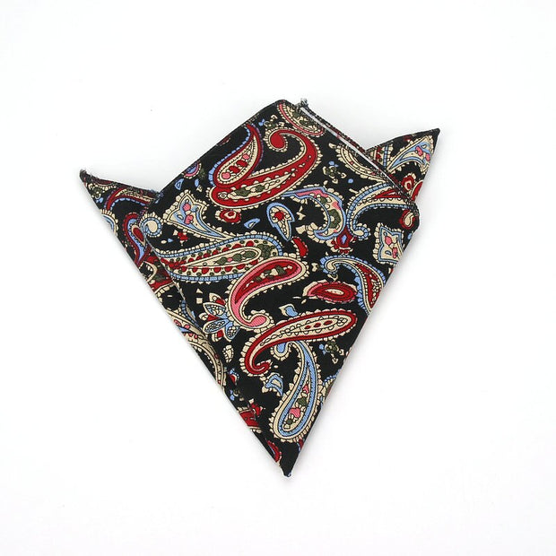 Vintage Linen Paisley Hankies For Men Casual Suits Pocket Square