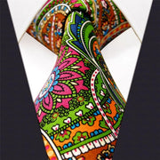 U31 Multicolor Geometric Mens Necktie Silk Fashion Printed Handmade Designer