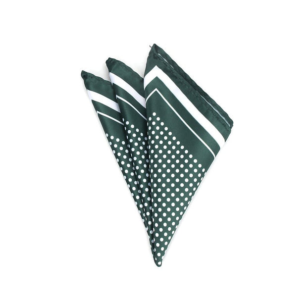 Handkerchief Vintage Dot Print Pocket Square Polyester Silk Soft Hankies