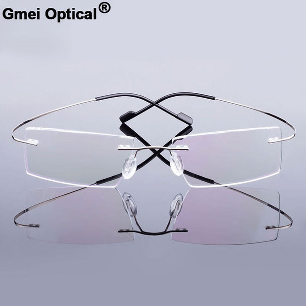 Gmei Optical Fashion Rimless Glasses Frame Memory Alloy Eyeglasses