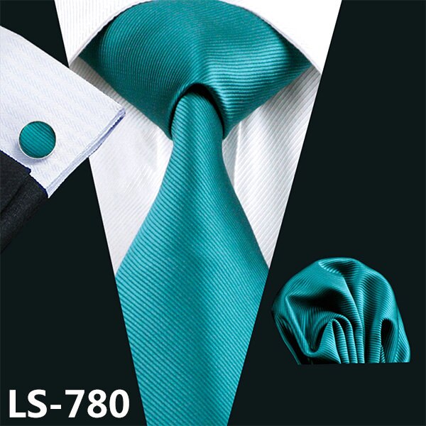 100% Silk Ties Jacquard Woven Gravata Barry.Wang Necktie Hanky Cufflink Sets