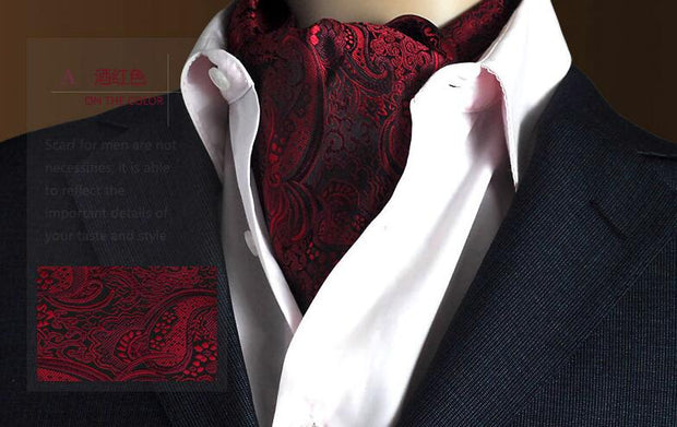 Ricnais Men Vintage Polka Dot Wedding Formal Cravat Ascot Self British style