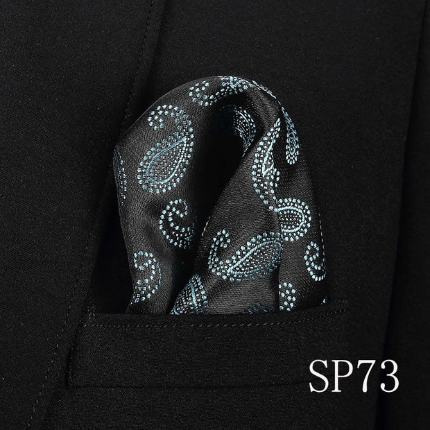 Vangise Mens Pocket Squares Dot Pattern Blue Handkerchief Fashion Hanky
