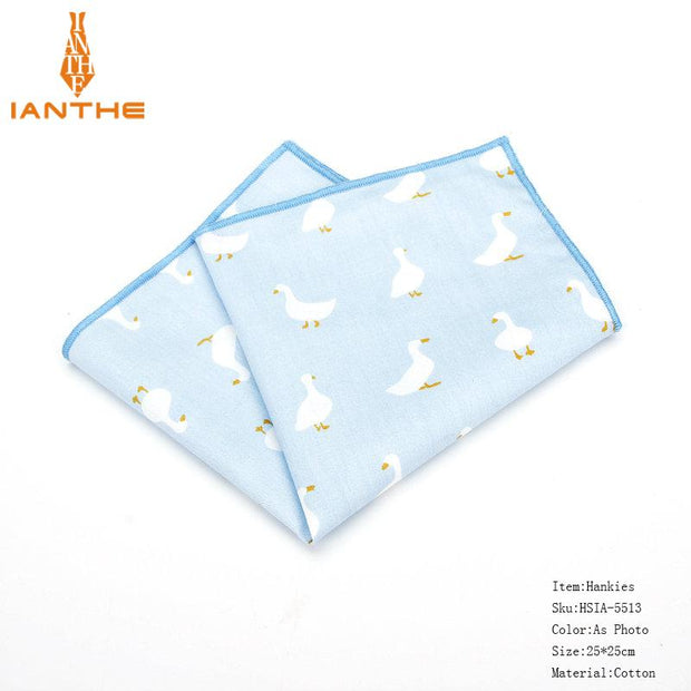 25*25cm Brand New 100% Cotton Animals Handkerchief For Man
