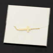Charms Sideways Cross Bracelet Stretch Chain Stainless Steel Classic Christian Bracelet