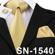 Champagne Ivory White Solid Tie 100% Silk Woven Men Tie Plain Necktie