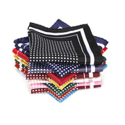 Handkerchief Vintage Dot Print Pocket Square Polyester Silk Soft Hankies
