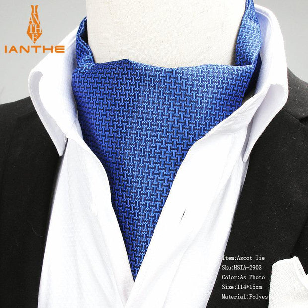 Jacquard Navy Red Solid Color Mens Cravat’s
