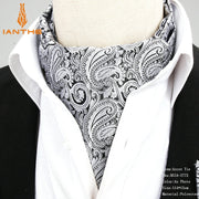 High Quality Men Ascot Neck tie Vintage Paisley Jacquard Woven Necktie