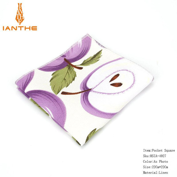 Vintage Linen Paisley Hankies For Men Casual Suits Pocket Square