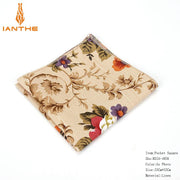 Vintage Linen Paisley Hankies For Men Casual Suits Pocket Square
