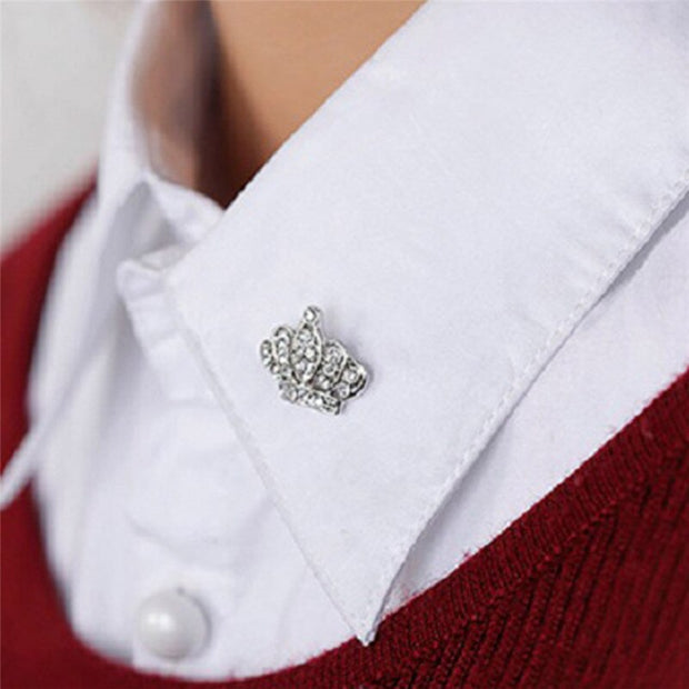 New Style Full Drill Crystal Mini Crown Men And Women Brooch