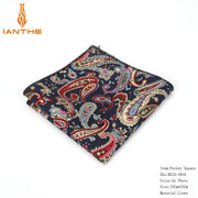 Vintage Linen Paisley Hankies For Men Casual Suits Pocket Square