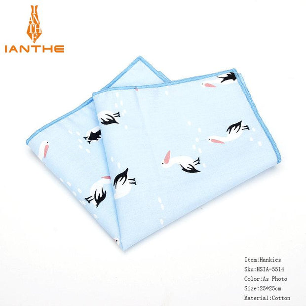 25*25cm Brand New 100% Cotton Animals Handkerchief For Man