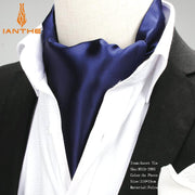 Jacquard Navy Red Solid Color Mens Cravat’s