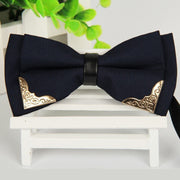 SHENNAIWEI men navy blue bow ties High grade Metal design