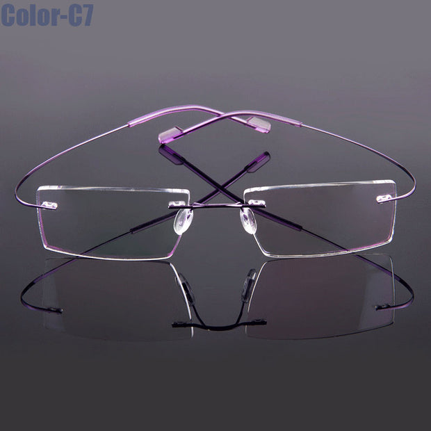 Gmei Optical Fashion Rimless Glasses Frame Memory Alloy Eyeglasses