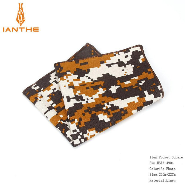 Vintage Linen Paisley Hankies For Men Casual Suits Pocket Square