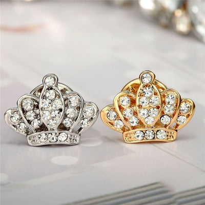 New Style Full Drill Crystal Mini Crown Men And Women Brooch