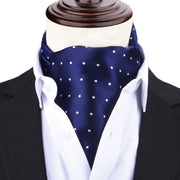 Men Vintage Polka Dot Wedding Formal Cravat Ascot Scrunch