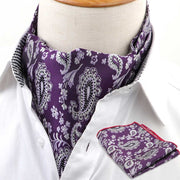 Cravat Pocket Square Set Formal Necktie Hankerchief