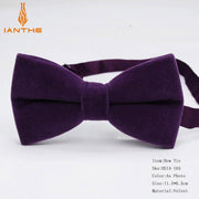 Ianthe Brand New Solid Color Velvet Bow Tie